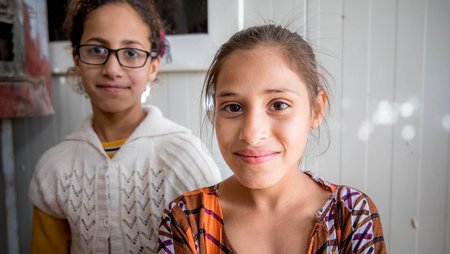 Two girls in Iraq.