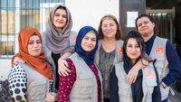 Group photo of staff at the Iraqi women’s rights organisation EMMA.