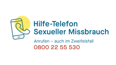 Logo Hilfe-Telefon Sexueller Missbrauch. Kostenfreie und anonyme Beratung anrufen 0800 22 55 530 