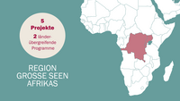 Infografik zu unseren Projekten in Ost- und Zentralafrika im Jahr 2022.