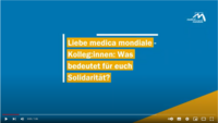 Ein Screenshot eines Videos, der eingeblendete Titel lautet: "Liebe medica mondiale-Kolleg:innen: Was bedeutet für euch Solidarität?"