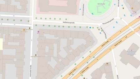 Screenshot Openstreetmap: Hülchrather Straße 4, Frauenrechtsorganisation medica mondiale, Köln