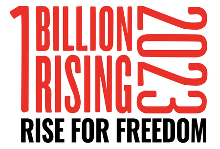 OBR-Logo mit der Aufschrift 1 Billion Rising 2023: Rise for Freedom