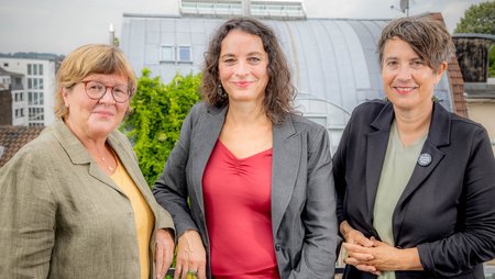The Members of the Executive Board at medica mondiale: Elke Ebert (left), Sybille Fezer (centre) and Monika Hauser.